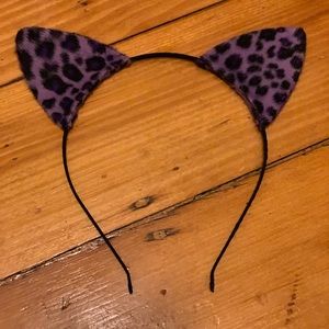 Purple Leopard Cat Ear Headband